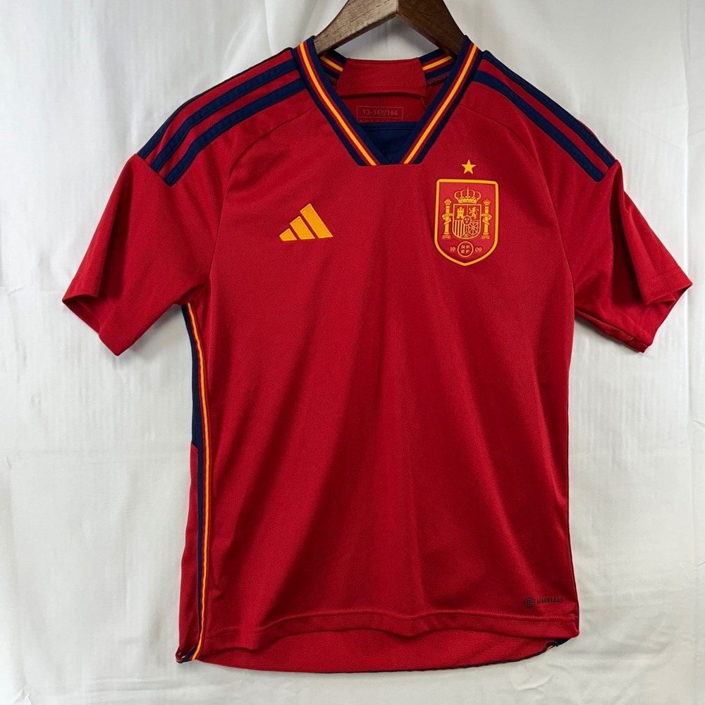Adidas Spain Soccer Jersey Youth Large 13-14Y Red Aeroready National Team Shirt